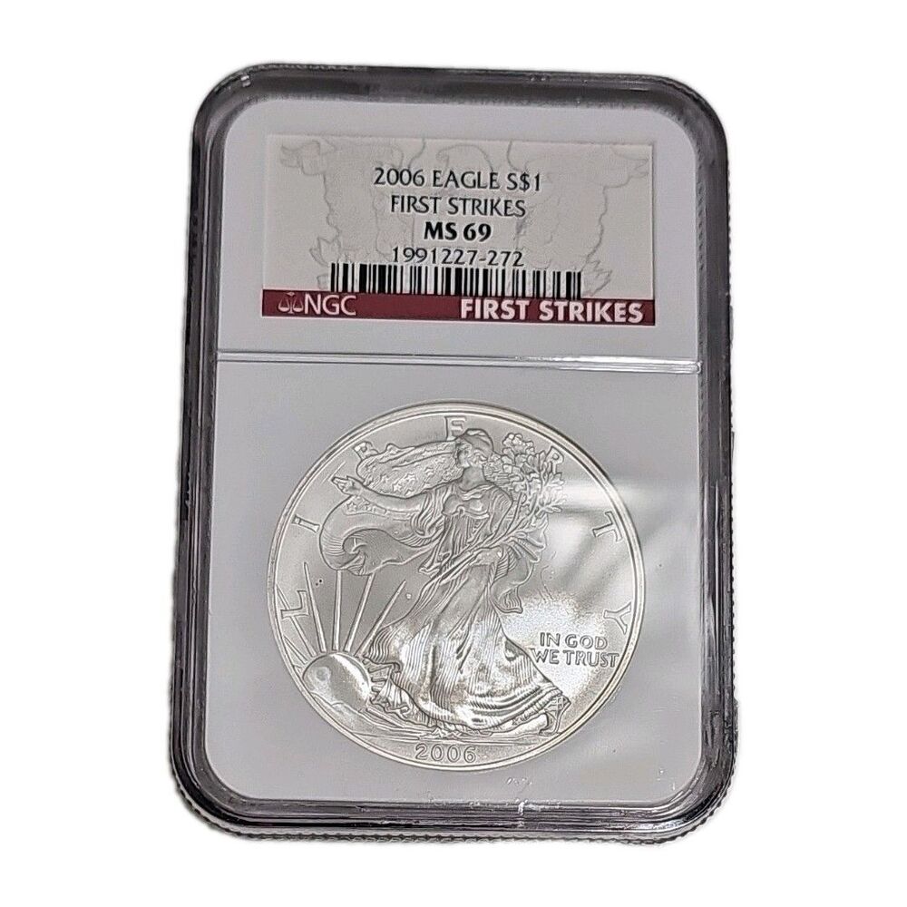 2006 American Silver Eagle $1 NGC MS 69 First Strikes Bullion Coin Red Label